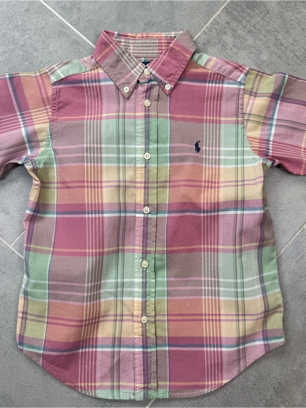 Polo by Ralph Lauren Boy’s Pink & Green Plaid Button-Down Shirt